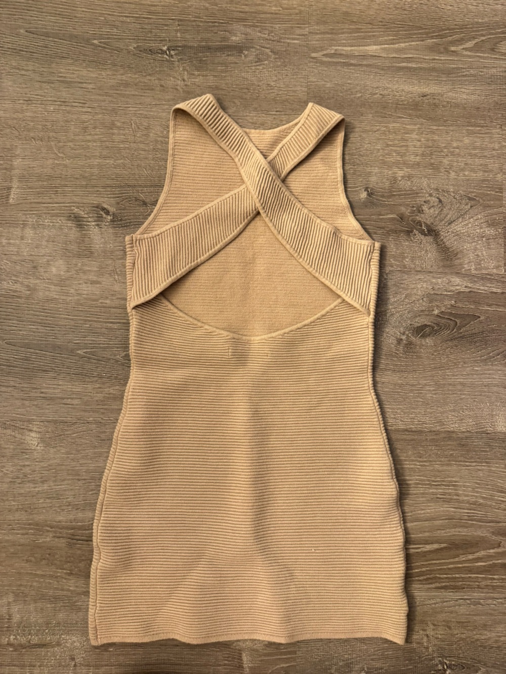 Abercrombie & Fitch Tan Ribbed Cross-Back Tank